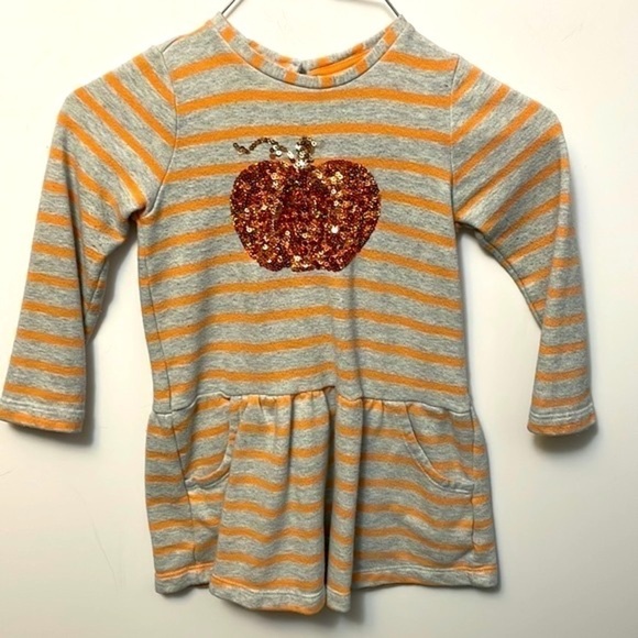 𝅺gymboree Glitter Sequin Pumpkin Dress Girls Size 4 - Picture 1 of 7